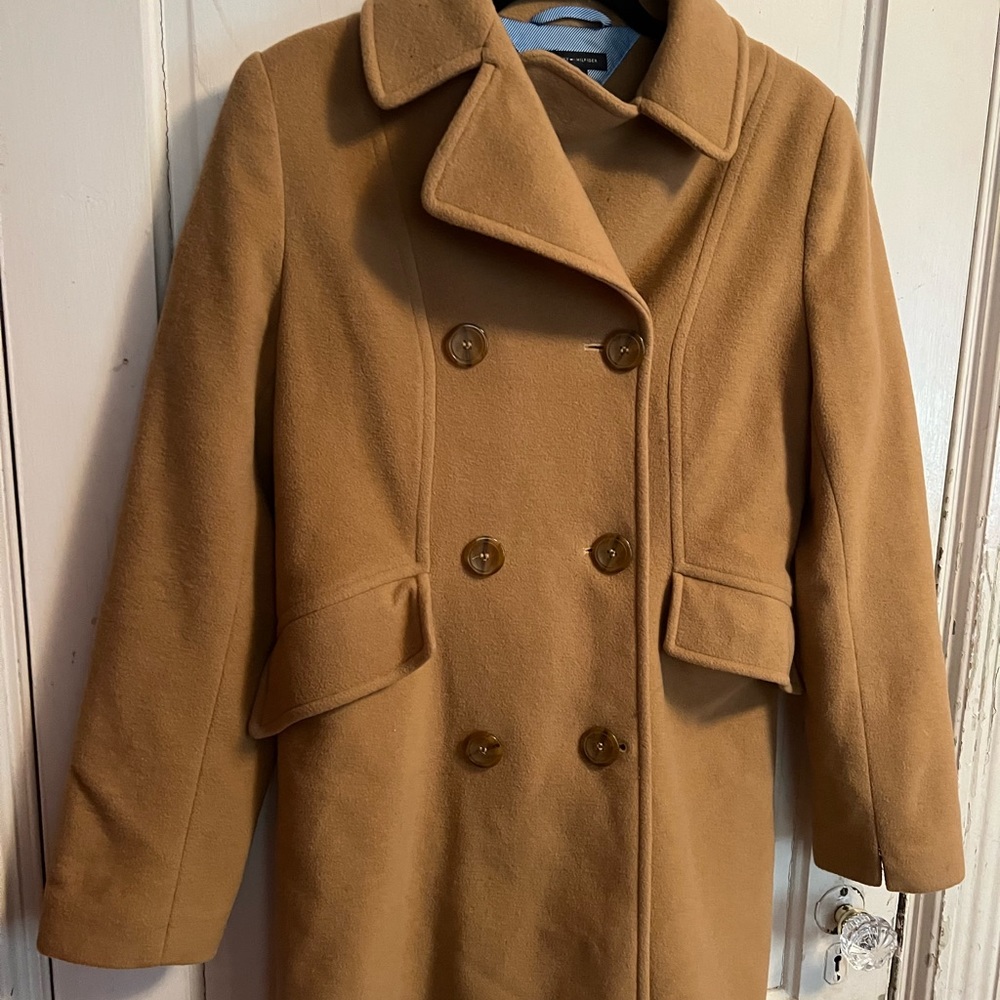 TOMMY HILFIGER TAN PEA COAT sz. 6